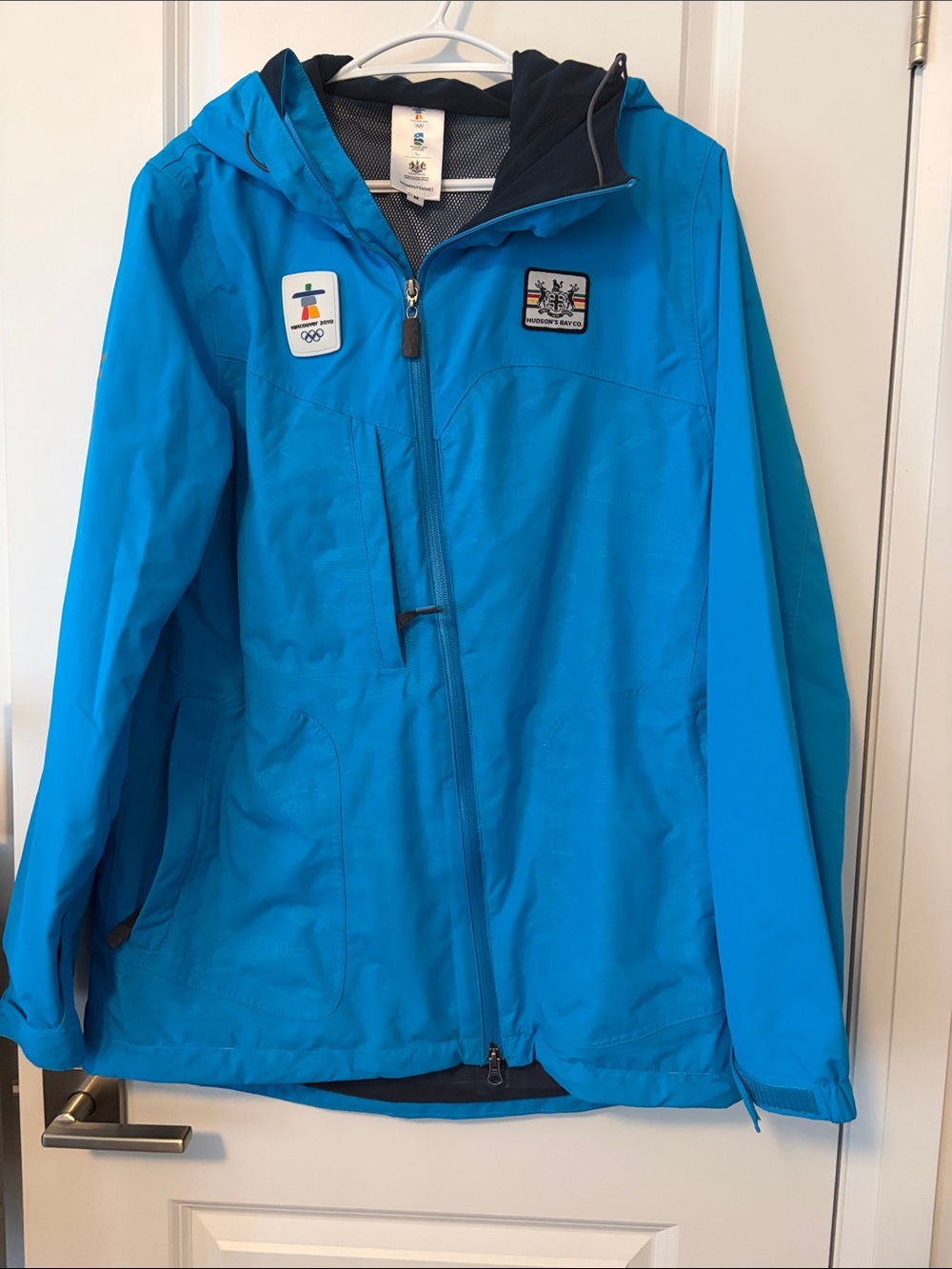 Unbranded Bright Blue Hooded Raincoat for Women